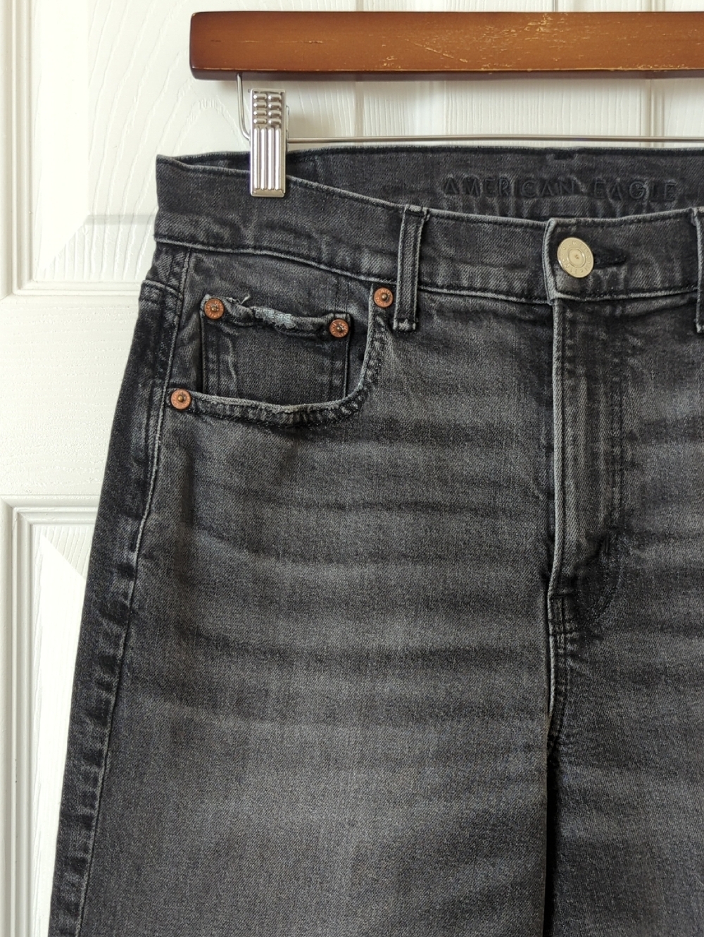 American Eagle Classic Retro 90s Boyfriend Relaxed High Waisted Jeans Black 8 - Picture 12 of 15